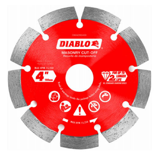Diablo DMADS0400 Diamond Segmented Cut-Off Discs, 4 Inch