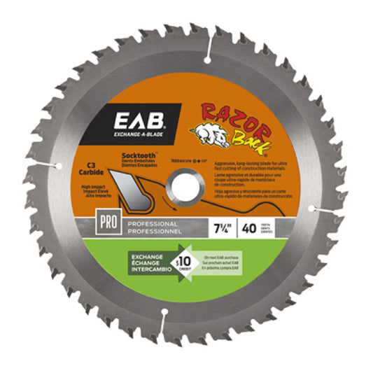 Exchange-A-Blade 1016442 Circular Saw Blade, 7-1/4 Inch x 40 Tooth