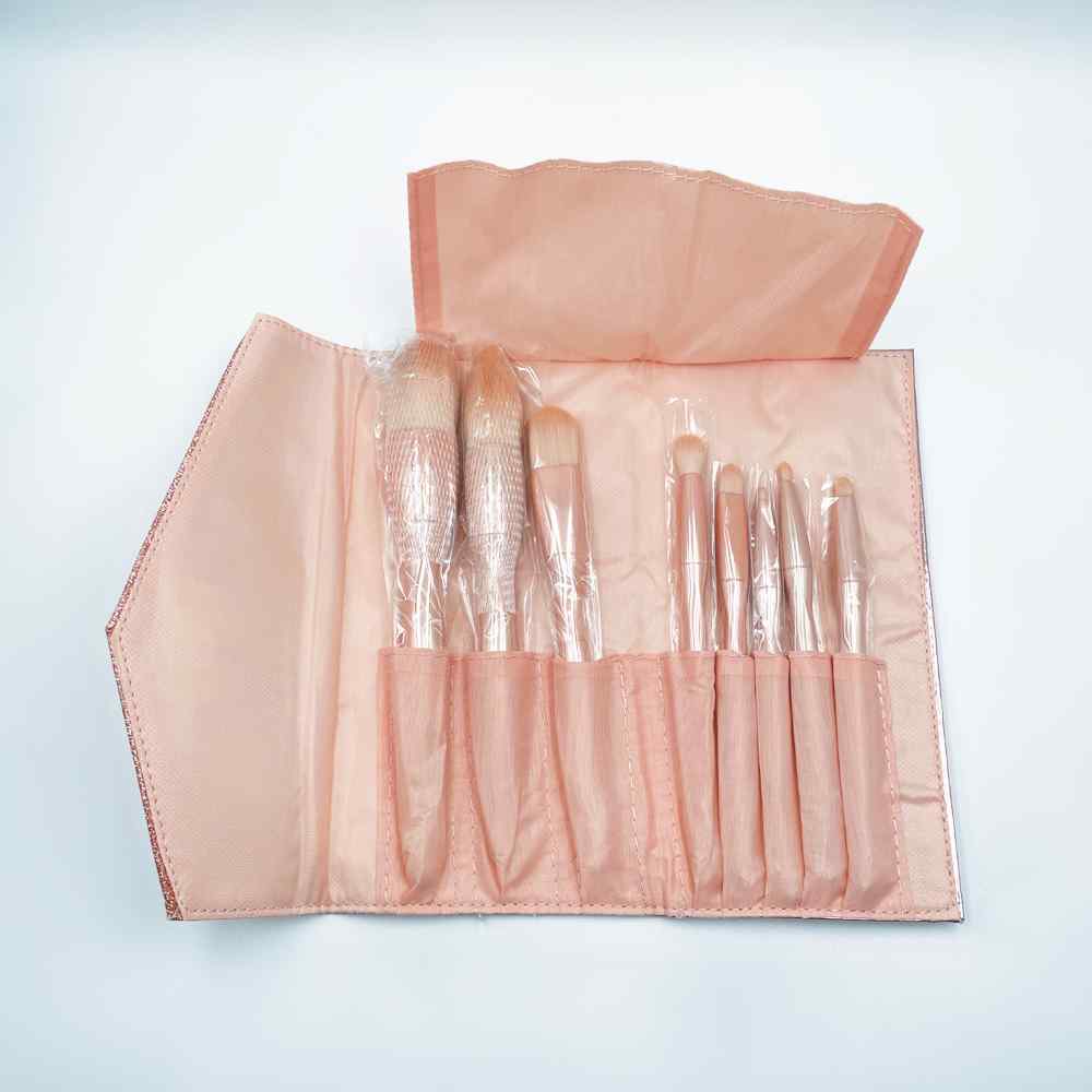 HB&Co Makeup Brushes in Pink Pouch 1pk