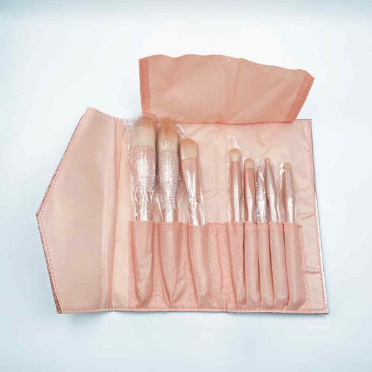 HB&Co Makeup Brushes in Pink Pouch 1pk
