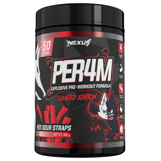 NEXUS PER4M PRE-WORKOUT Red Sour Straps 200g
