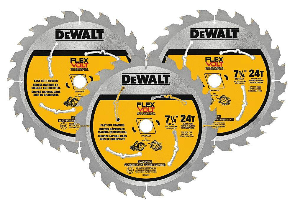 DeWalt DWAFV37243 Flexvolt 24T Circular Saw Blade, 7-1/4" Dia.