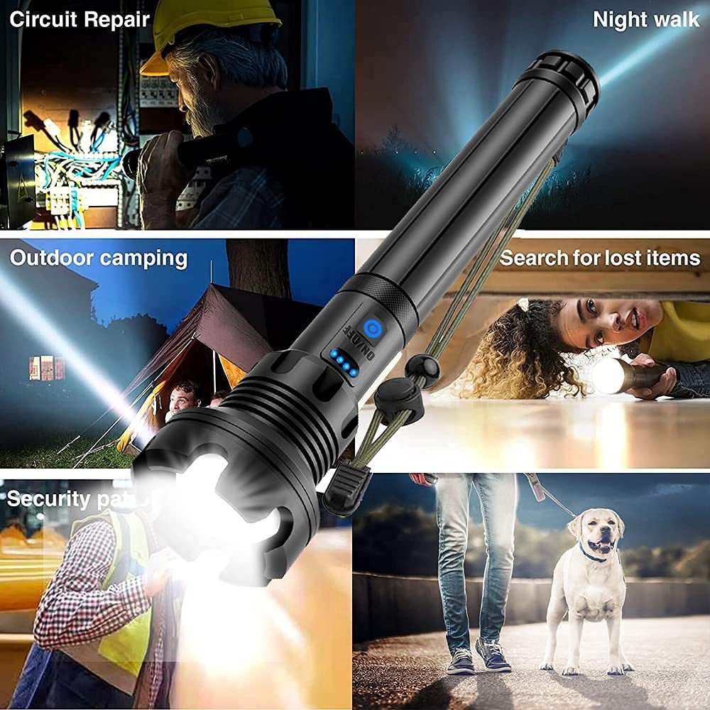 🔦LED Rechargeable Tactical Laser Flashlight 90000 High Lumens