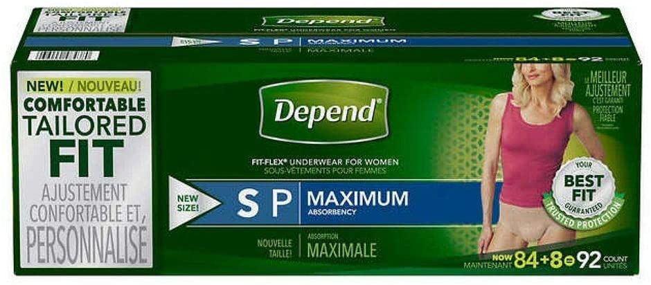 Depend Women£ªs Maximum Absorbency Underwear Small 92 Units