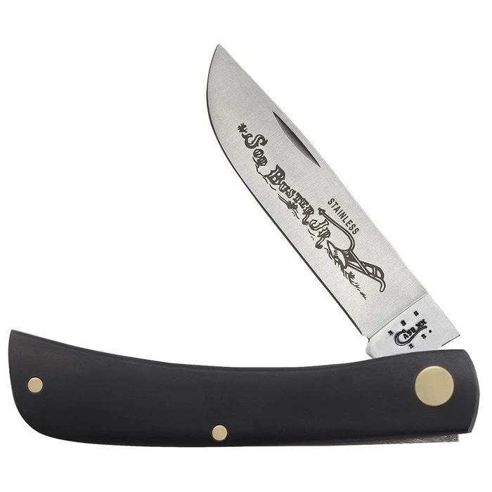 Case 00095 Black Synthetic Smooth Sod Buster Jr Knife