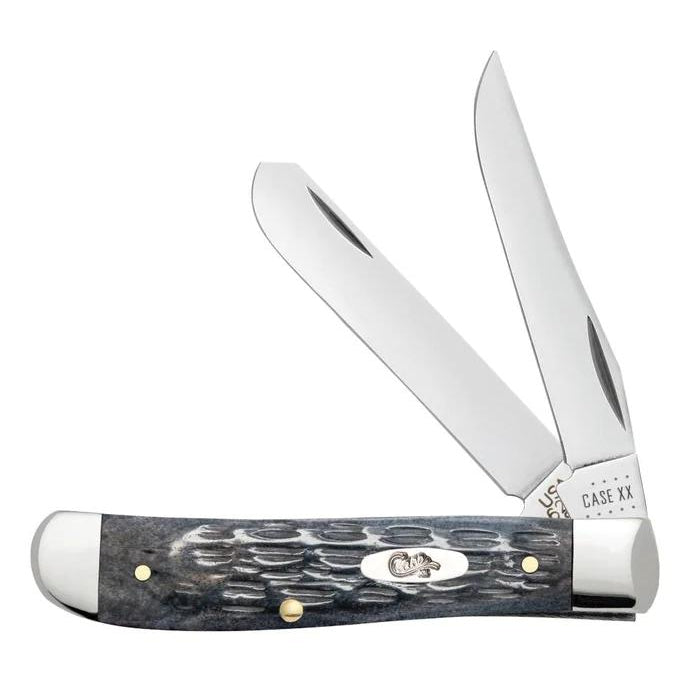 Case 58414 Pocket Worn Gray Bone Crandall Jig Mini Trapper Knife
