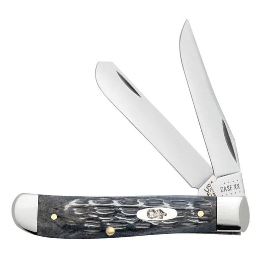 Case 58414 Pocket Worn Gray Bone Crandall Jig Mini Trapper Knife