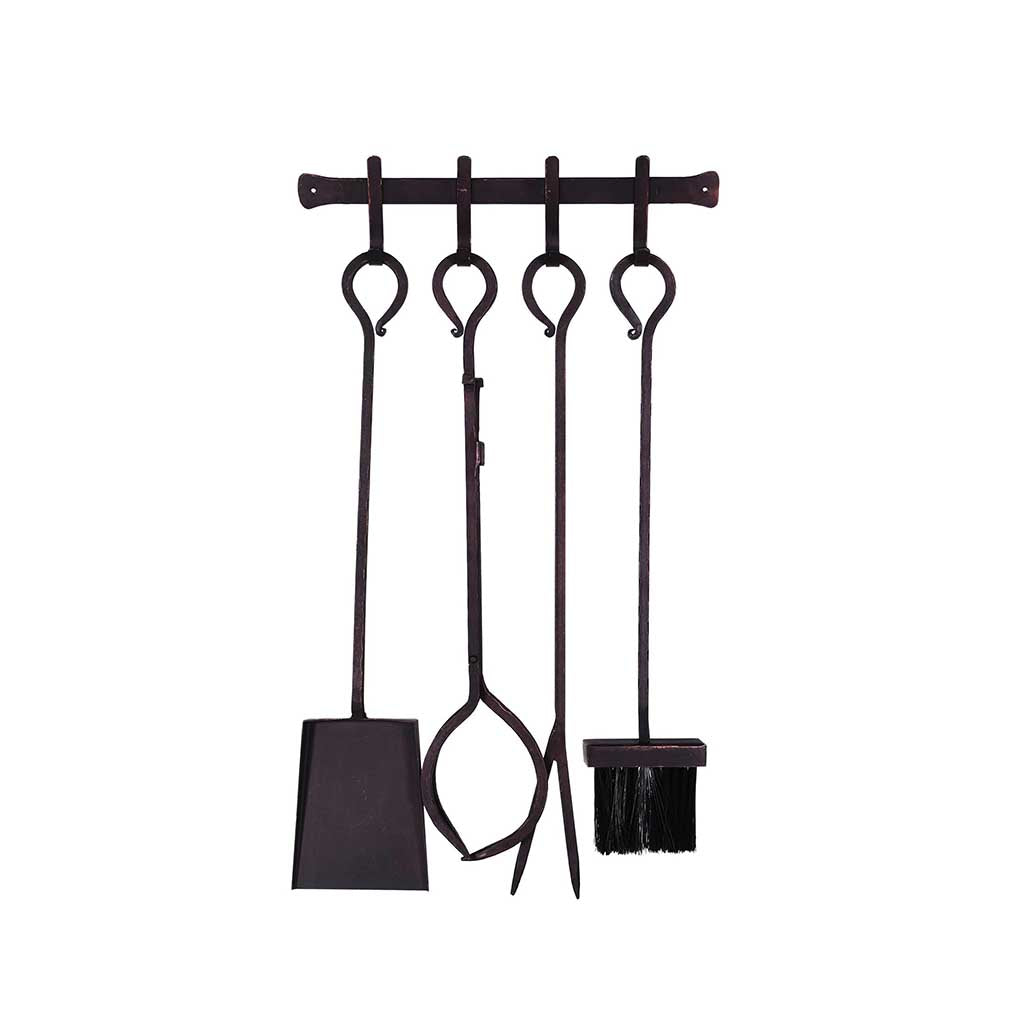 Fireside Set of 4 Tools on Wall Rack