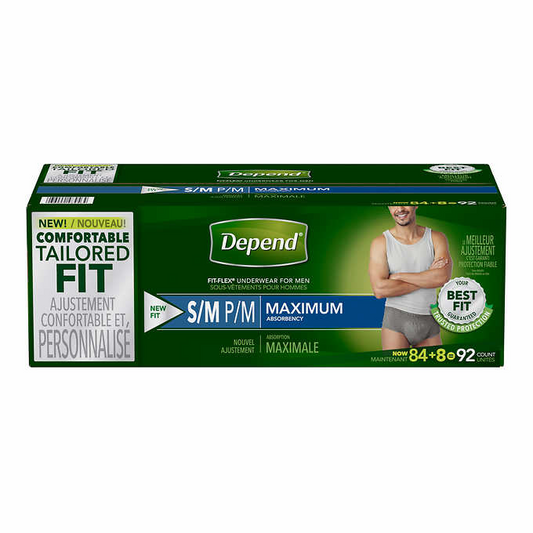 Depend Men£ªs Maximum Absorbency Small/Medium 92 Units