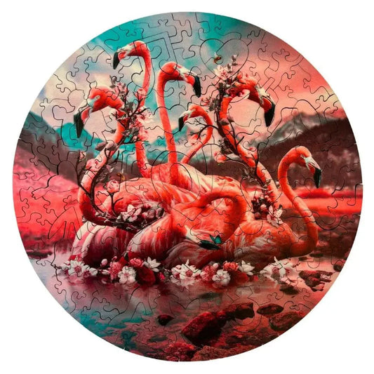 Twigg Wooden Jigsaw Puzzle - 130 piece - Flamingos